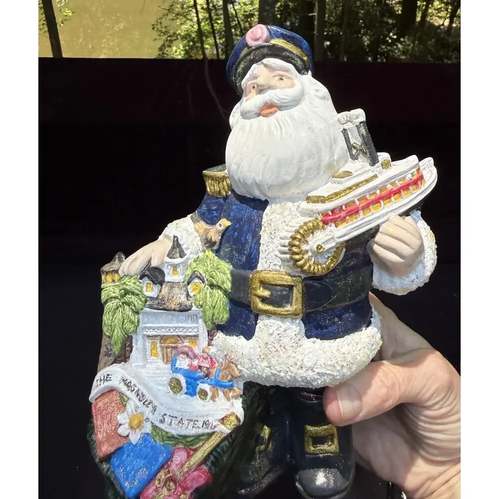 Mississippi State Santa Claus Painted Ceramic Handmade